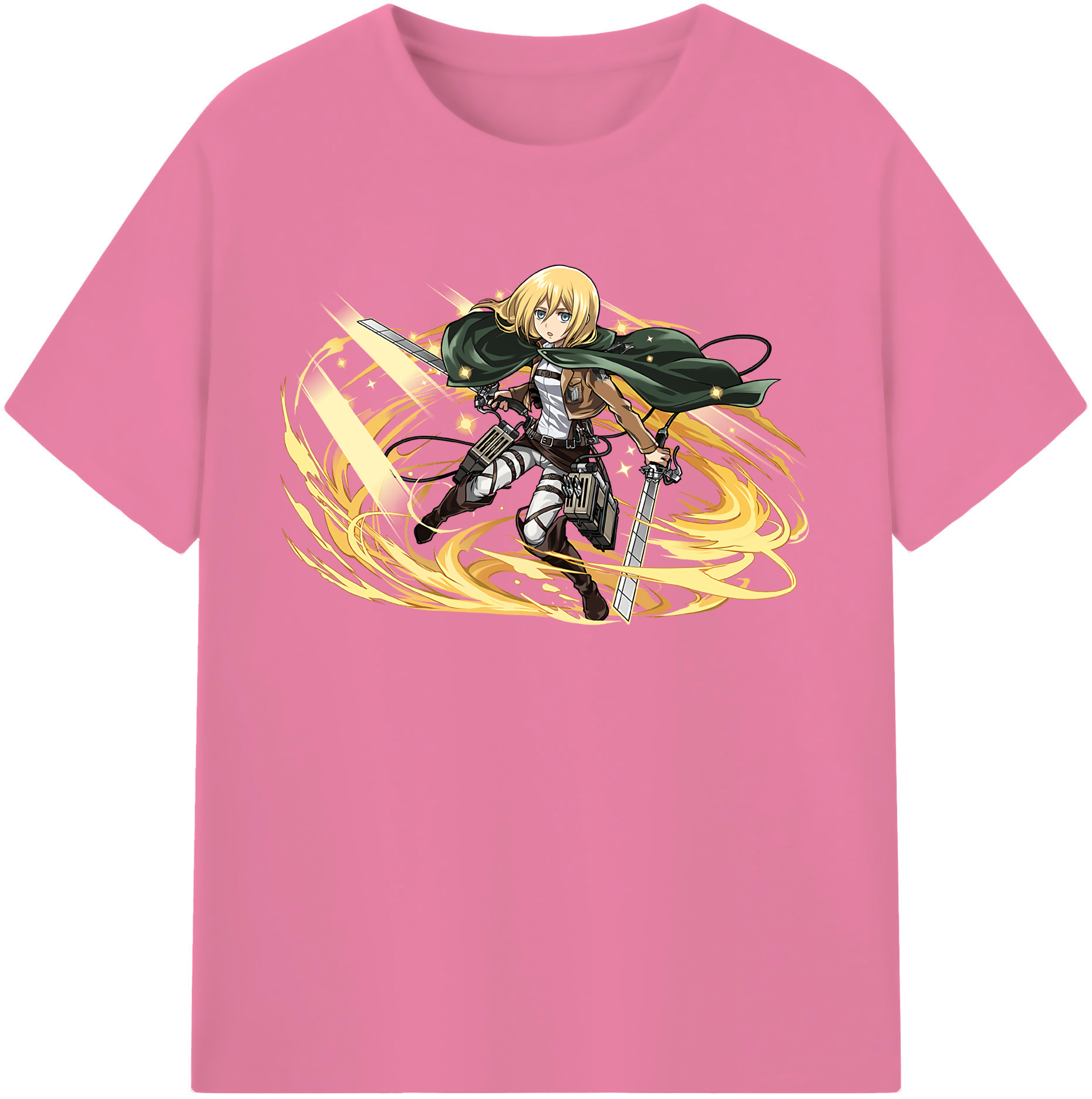 （画像用） 進撃の巨人 クリスタ·レンズ Attack on Titan Christa Lenz 綿100％半袖Tシャツ（フロントプリント）